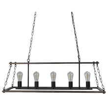 Island Rubberwood 5 Light Pendant